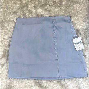 Sexy Satin Light Blue Short Skirt